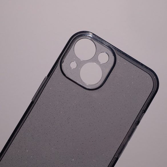 Shine Case iPhone 16 Plus csillámos kameravédős hátlap, tok, fekete