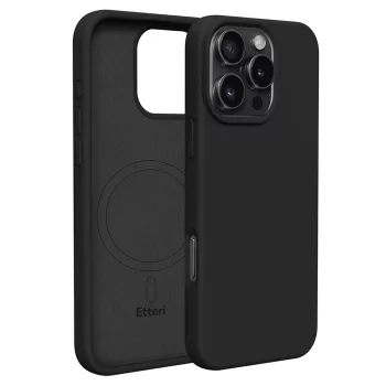   Etteri Silicone Mag case iPhone 16 Pro MagSafe szilikon hátlap, tok, fekete