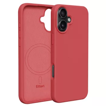   Etteri Silicone Mag case iPhone 16 MagSafe szilikon hátlap, tok, piros