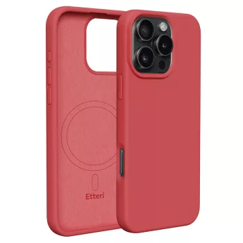   Etteri Silicone Mag case iPhone 16 Pro MagSafe szilikon hátlap, tok, piros