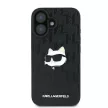 Karl Lagerfeld KLHCP16SPGKLCHPK iPhone 16 6.1" hardcase Monogram Choupette Head Pin tok, fekete