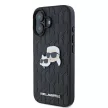 Karl Lagerfeld KLHCP16SPGKLKCPK iPhone 16 6.1" tok, fekete Monogram Karl&Chaoupette Head Pin