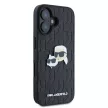 Karl Lagerfeld KLHCP16SPGKLKCPK iPhone 16 6.1" tok, fekete Monogram Karl&Chaoupette Head Pin