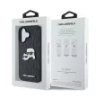 Karl Lagerfeld KLHCP16SPGKLKCPK iPhone 16 6.1" tok, fekete Monogram Karl&Chaoupette Head Pin