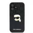 Karl Lagerfeld KLHCP16SPGKLKIPK iPhone 16 6.1" hardcase Monogram Karl Head Pin tok, fekete