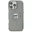 Karl Lagerfeld KLHMP16LHLSKIK iPhone 16 Pro 6.3" tok, fekete IML Metal Karl Head MagSafe