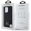 Karl Lagerfeld KLHMP16LSCMKMPCK iPhone 16 Pro 6.3" tok, fekete Silicone Shadow Metal Initial MagSafe