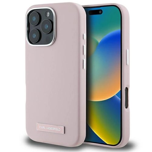 Karl Lagerfeld KLHMP16XPGMSRPP iPhone 16 Pro Max 6.9" tok, rózsaszín hardcase FW Metal Plate MagSafe