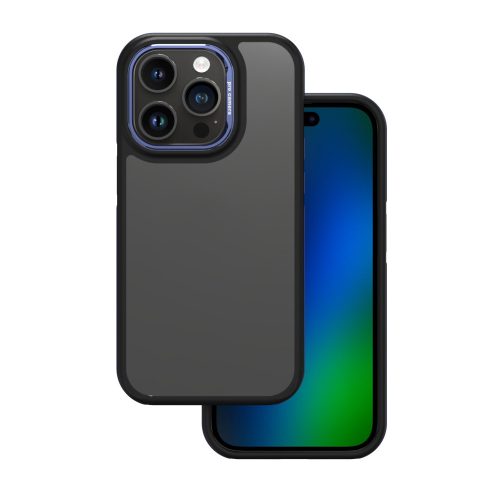 Crystal tok, fekete case iPhone 16e tok, kék