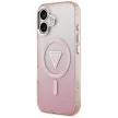 Guess Case Magsafe IML Gradient Case Print Triangle Logo & tok, szürke Metal Camera Buttons iPhone 17 tok, rózsaszín