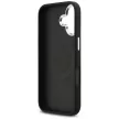Guess Case Magsafe 4G PU Leather Case Triangle Logo And tok, szürke Metal Camera Frame iPhone 17 tok, fekete