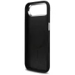 Guess Case Magsafe 4G PU Leather Case Triangle Logo And tok, szürke Metal Camera Frame iPhone 17 Air tok, fekete