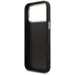 Guess Case Magsafe 4G PU Leather Case Triangle Logo And tok, szürke Metal Camera Frame iPhone 17 Pro Max tok, fekete