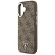 Guess Case Magsafe 4G PU Leather Case Triangle Logo And tok, szürke Metal Camera Frame iPhone 17 tok, barna