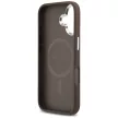 Guess Case Magsafe 4G PU Leather Case Triangle Logo And tok, szürke Metal Camera Frame iPhone 17 tok, barna