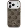 Guess Case Magsafe 4G PU Leather Case Triangle Logo And tok, szürke Metal Camera Frame iPhone 17 Pro tok, barna