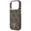Guess Case Magsafe 4G PU Leather Case Triangle Logo And tok, szürke Metal Camera Frame iPhone 17 Pro tok, barna