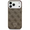 Guess Case Magsafe 4G PU Leather Case Triangle Logo And tok, szürke Metal Camera Frame iPhone 17 Pro Max tok, barna