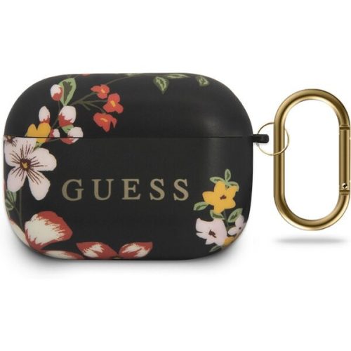 Guess Apple Airpods Pro Floral N.4 szilikon (GUACAPTPUBKFLO4) tok, mintás, fekete