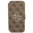 Guess GUBKP13X4GMGBR 4G Big Metal Logo iPhone 13 Pro Max 6.7", oldalra nyíló tok, barna