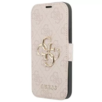   Guess GUBKP13X4GMGPI 4G Big Metal Logo iPhone 13 Pro Max 6,7" oldalra nyíló tok, rózsaszín