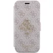 Guess GUBKP15X4GMGPI 4G Metal Logo iPhone 15 Pro Max 6.7" oldalra nyíló tok, rózsaszín