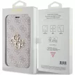 Guess GUBKP15X4GMGPI 4G Metal Logo iPhone 15 Pro Max 6.7" oldalra nyíló tok, rózsaszín