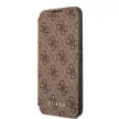 Guess Samsung Galaxy S22 Plus 4G Metal Gold Logo (GUBKS22MG4GFBR) oldalra nyíló tok, barna
