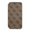Guess Samsung Galaxy S22 Plus 4G Metal Gold Logo (GUBKS22MG4GFBR) oldalra nyíló tok, barna