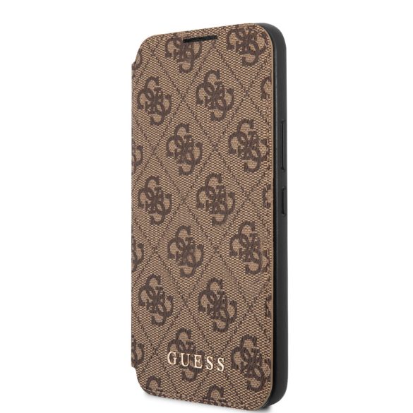 Guess Samsung Galaxy S22 Plus 4G Metal Gold Logo (GUBKS22MG4GFBR) oldalra nyíló tok, barna