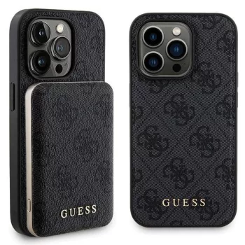   Guess GUBPM5P14L4GEMGK iPhone 14 Pro 6.1" hátlap, tok, + Powerbank 5000mAh MagSafe, fekete