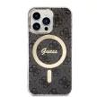 Guess Szett GUBPP13LH4EACSK Tok + Magsafe töltő iPhone 13 Pro hátlap, 4G Print, fekete