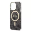 Guess Szett GUBPP13LH4EACSK Tok + Magsafe töltő iPhone 13 Pro hátlap, 4G Print, fekete