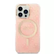 Guess Szett GUBPP13LH4EACSP Tok + Magsafe töltő iPhone 13 Pro hátlap, 4G Print, rózsaszín