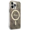 Guess Szett GUBPP13LH4EACSW Tok + Magsafe töltő iPhone 13 Pro hátlap, 4G Print, barna