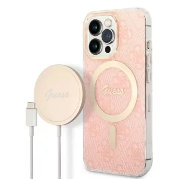   Guess GUBPP13XH4EACSP tok+ töltő iPhone 13 Pro Max MagSafe hátlap, tok, rózsaszín