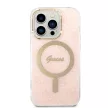 Guess iPhone 14 Pro 4G Print MagSafe (GUBPP14LH4EACSP) hátlap, tok és Magsafe vezeték nélküli wireless töltő, rózsaszín