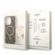 Guess iPhone 14 Pro 4G Print MagSafe (GUBPP14LH4EACSW) hátlap, tok és Magsafe vezeték nélküli wireless töltő, barna