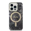 Guess Szett GUBPP14LHMEACSK Tok + Magsafe töltő iPhone 14 Pro 6.1" hátlap, Marble, fekete