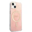 Guess Szett GUBPP14MH4EACSP Tok + Magsafe töltő iPhone 14 Plus 6.7" hátlap, 4G Print, rózsaszín