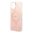 Guess Szett GUBPP14MH4EACSP Tok + Magsafe töltő iPhone 14 Plus 6.7" hátlap, 4G Print, rózsaszín