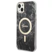 Guess Szett GUBPP14MHMEACSK Tok + Magsafe töltő iPhone 14 Plus 6.7" hátlap, Marble, fekete