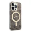 Guess Szett GUBPP14XH4EACSW Tok + Magsafe töltő iPhone 14 Pro Max 6.7" hátlap, 4G Print, barna