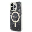 Guess Szett GUBPP14XHMEACSK Tok + Magsafe töltő iPhone 14 Pro Max 6.7" hátlap, Marble, fekete