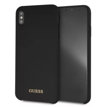   Guess iPhone Xs Max (6.5) Silicone Gold Logo (GUHCI65LSGLBK) hátlap, tok, fekete
