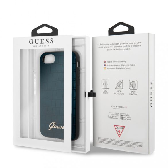 Guess iPhone 7/8/SE (2020) Lizard Vintage (GUHCI8PCUMLCRBL) hátlap, tok, kék