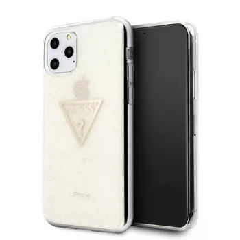   Guess GUHCN58SGTLGO iPhone 11 Pro hátlap, tok Glitter Triangle, arany