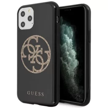   Guess iPhone 11 Pro 4G Glitter Circle Logo (GUHCN58TPUBKGLG) hátlap, tok, fekete