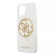 Guess Glitter Circle 4G iPhone 11 Pro (GUHCN58TPUWHGLG) hátlap, tok, fehér