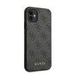 Guess iPhone 11 4G Metal Gold Logo (GUHCN61G4GFGR) hátlap, tok, sötétszürke